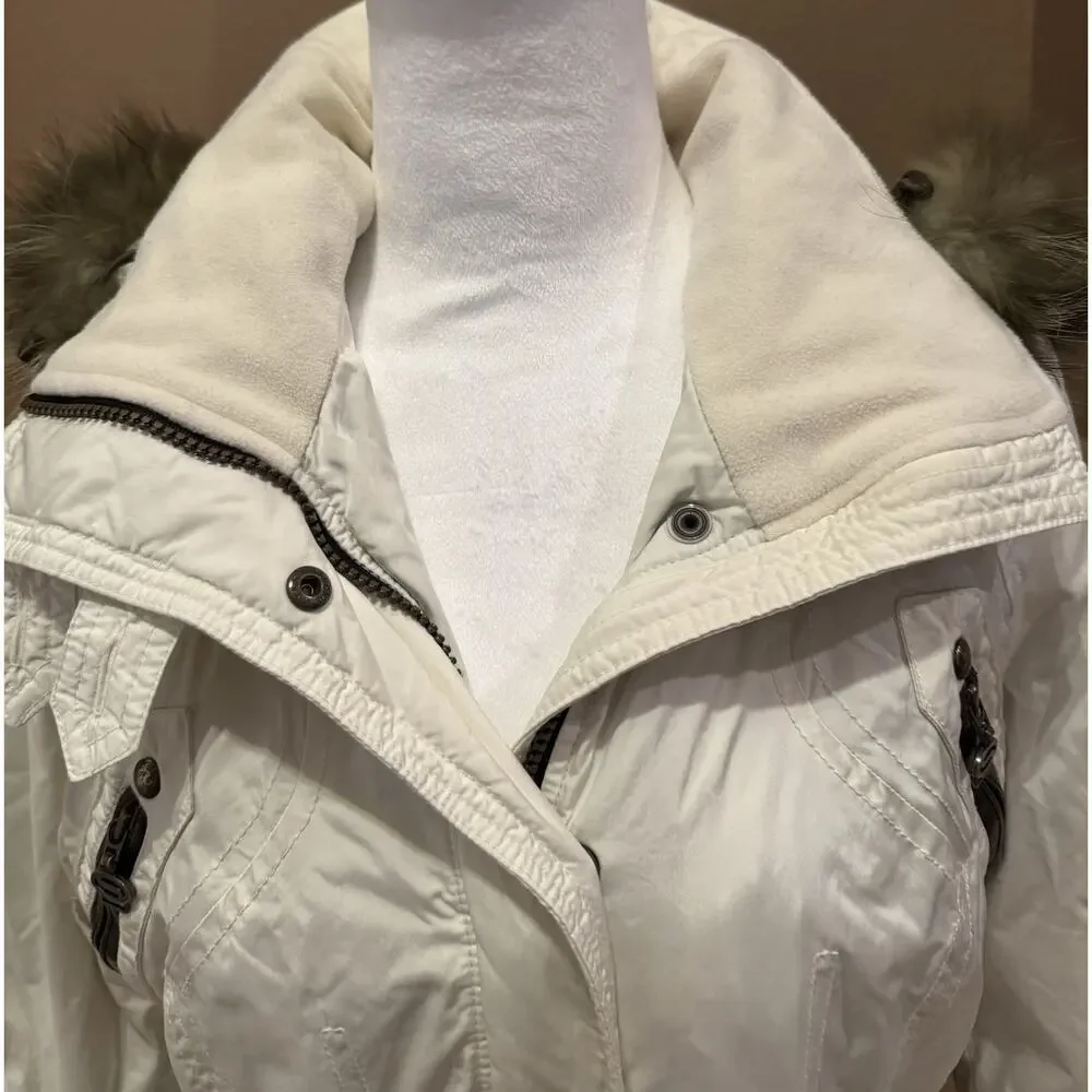 Sportalm Women’s Jacket Beige Green Model Genuine Fur Size 38